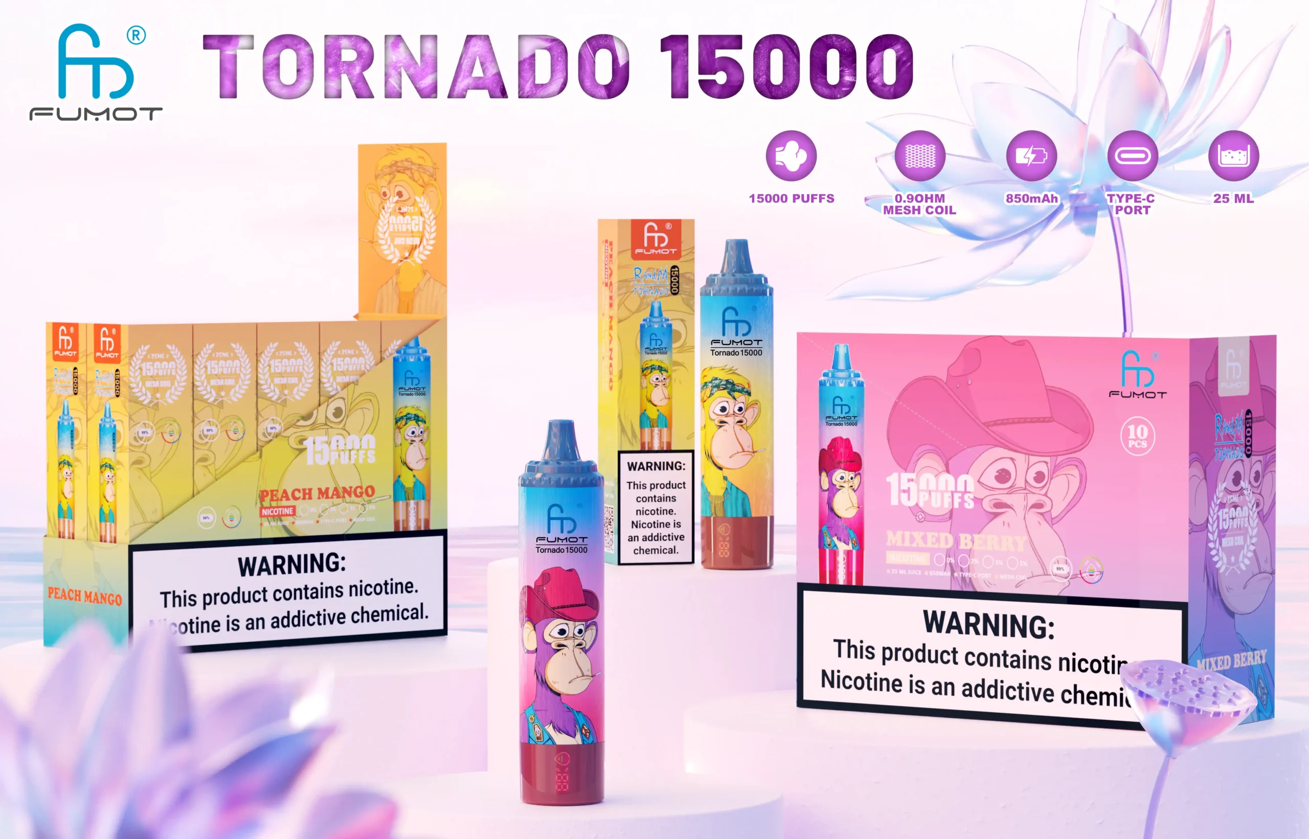 Fumot Tornado 15000 Vape mit 2 Prozent Nikotin